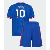 Manchester United Matheus Cunha #10 Bortatröja Barn 2026-27 Kortärmad (+ Korta byxor)